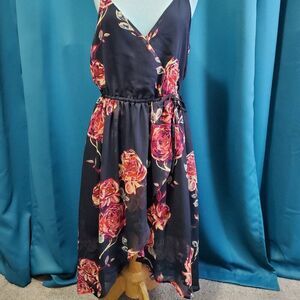 Shyanne Navy Dusty Rose Western sheer spaghetti strap dress XL